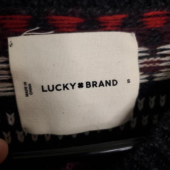 Lucky Brand Sweater Womens Small Cozy Cabin Ski Crew Neck Boxy Cropping - Picture 5 of 10